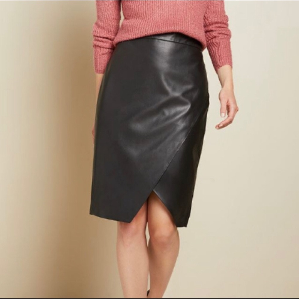 Sexy Black Leather Skirt